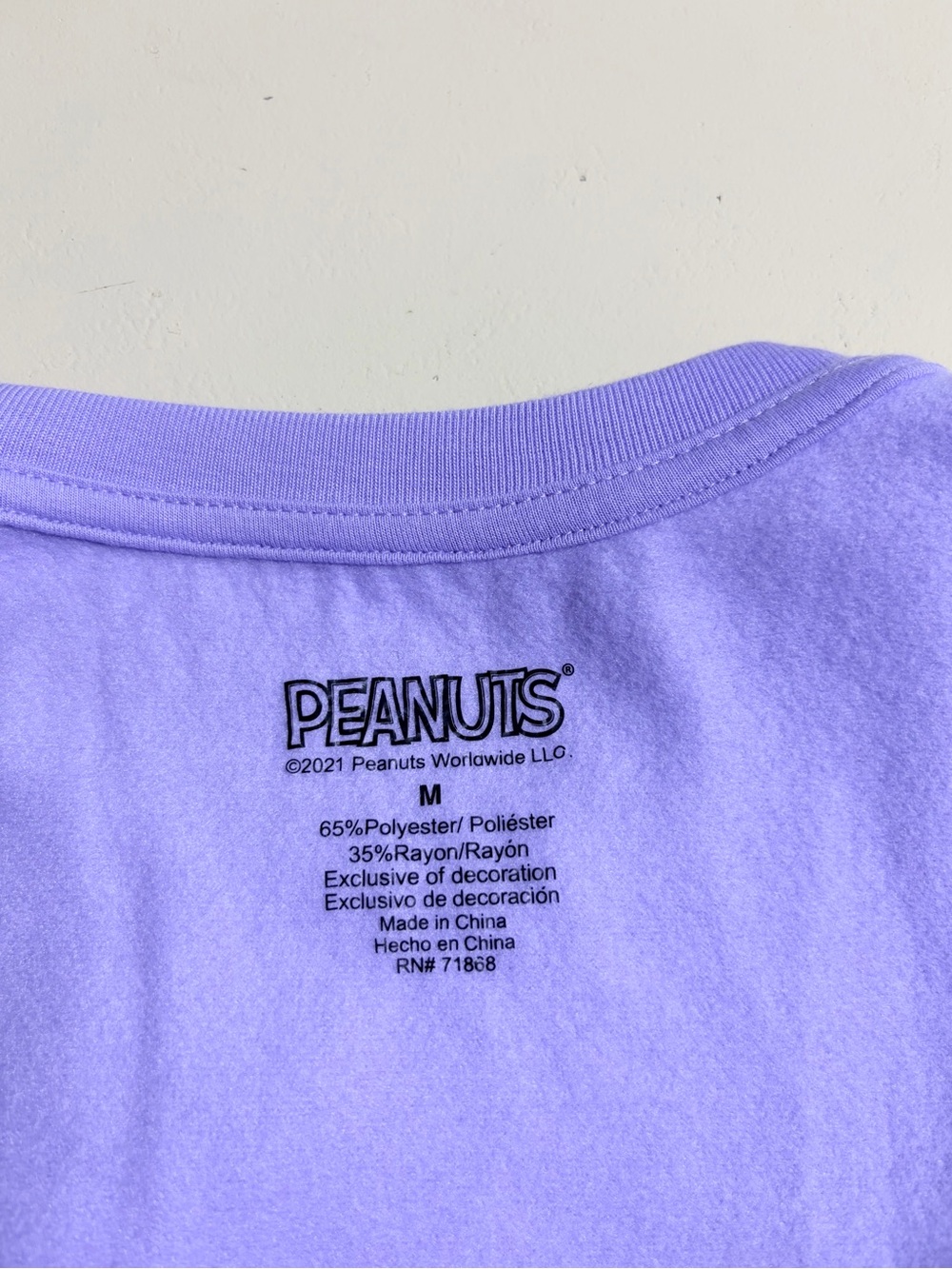 Peanuts Snoopy Purple Cropped Sweatshirt Size M Embroidered Stripe Casual Cozy - Picture 5 of 7